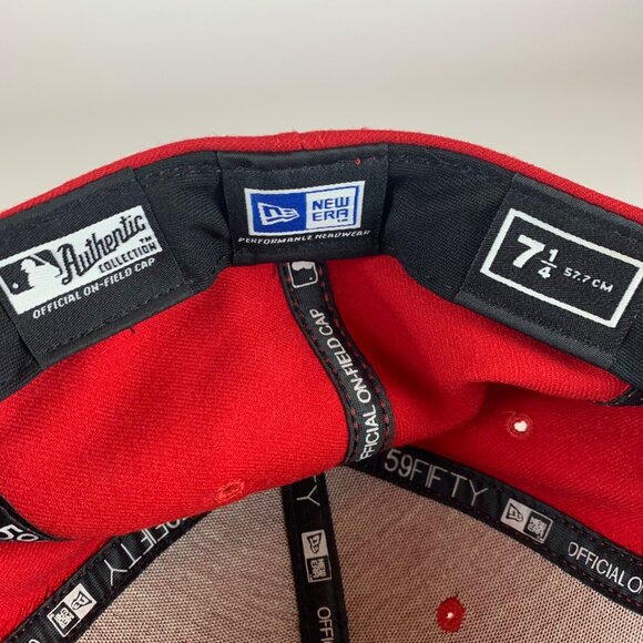 St Louis Cardinals MLB Red New Era 59Fifty Fitted Hat No Side NE Logo Mens 7 1/4 - Picture 5 of 6